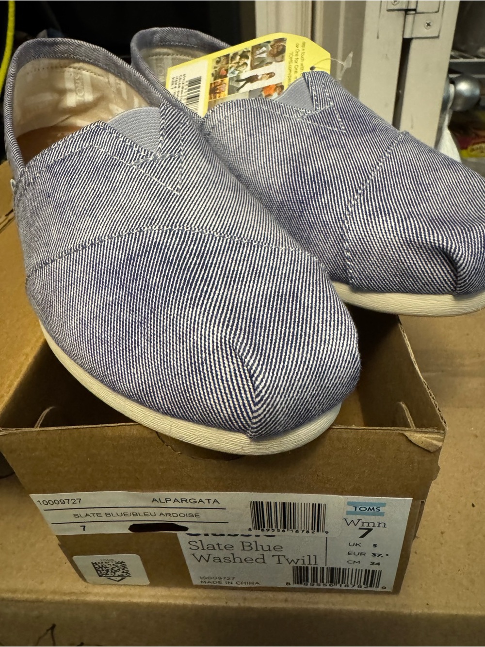 Toms Alpargata Slip-On in Slate Blue Twill